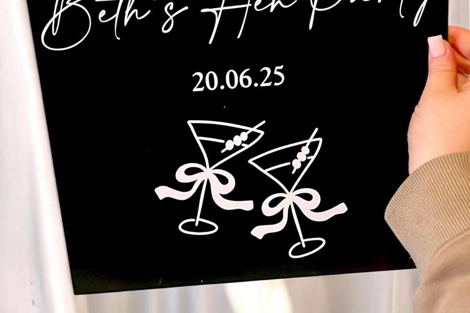 Hen party sign
