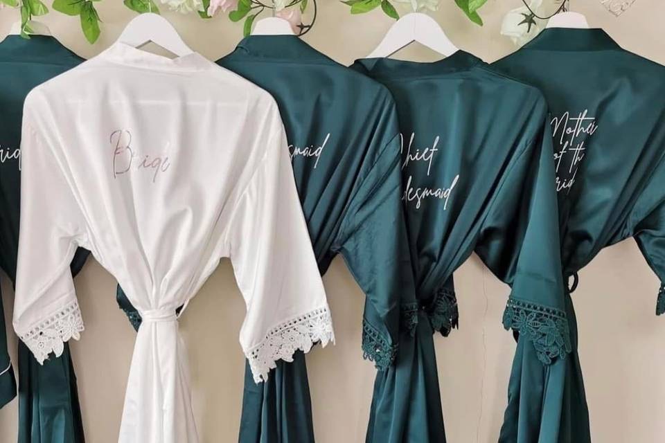 Personalised bridal robes