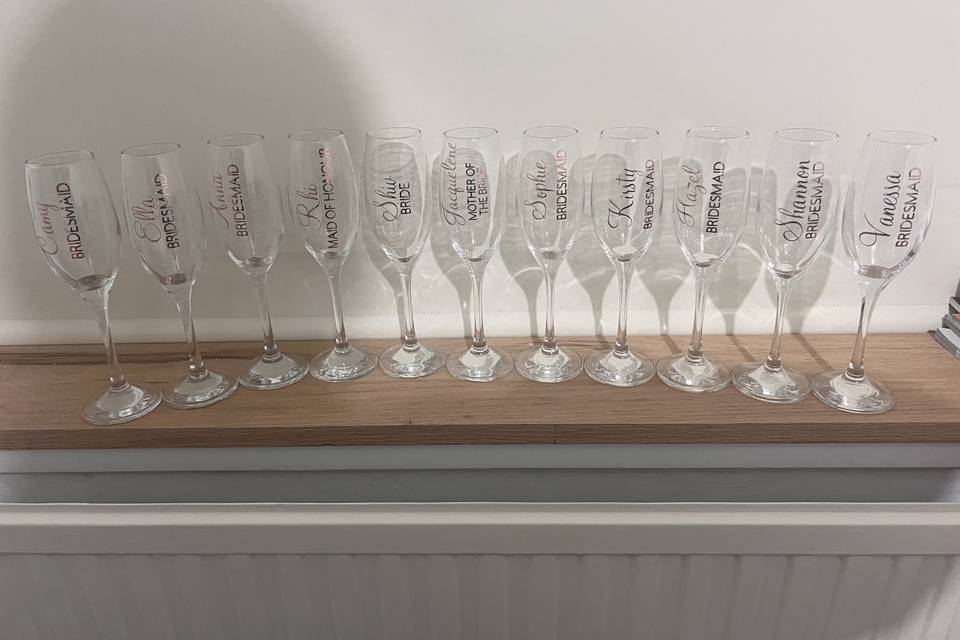 Personalised champagne flute