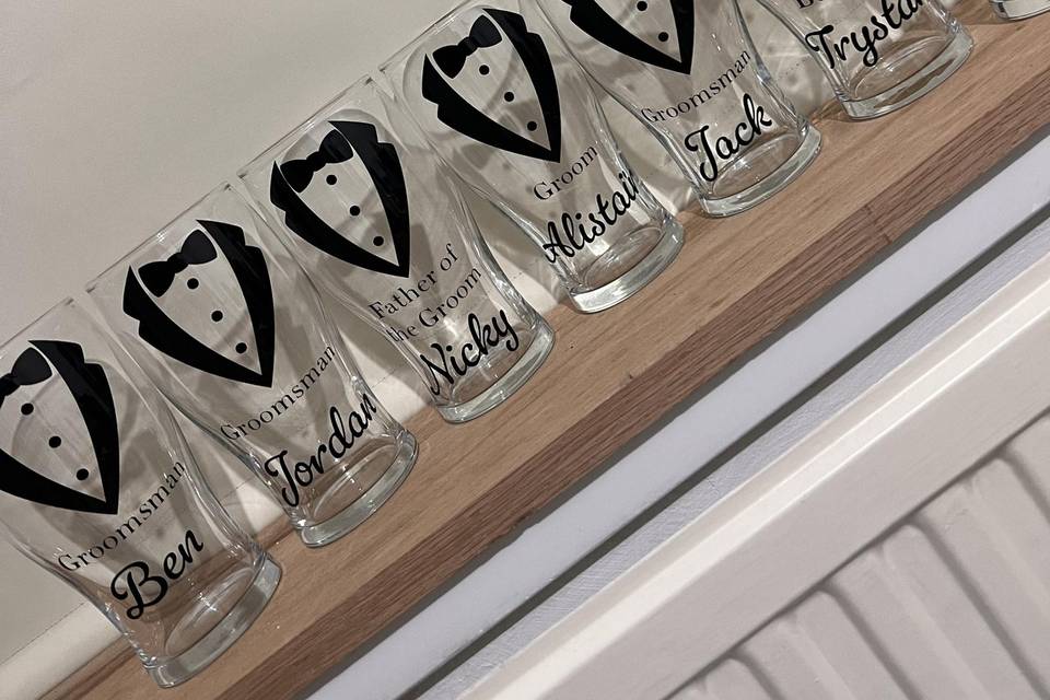 Personalised pint glasses