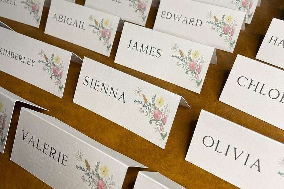 Floral Placecards