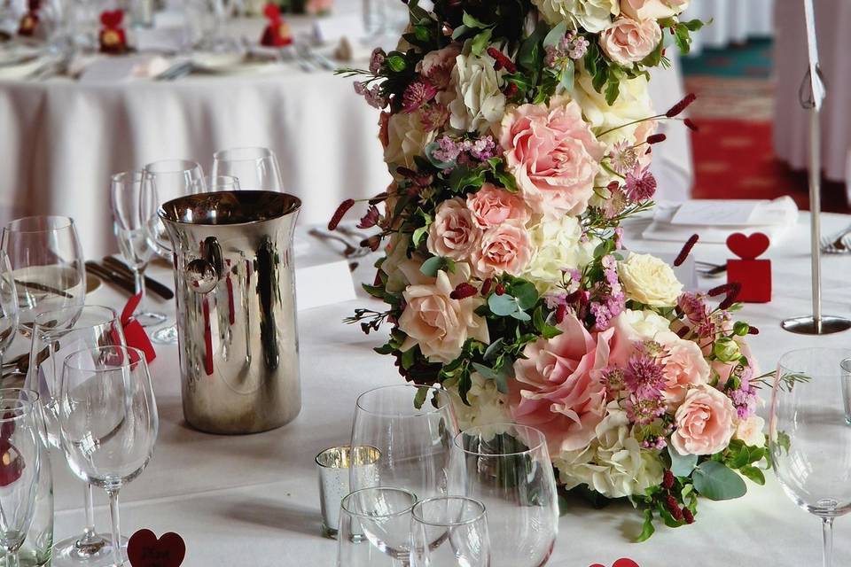 Flower decorated candelabras