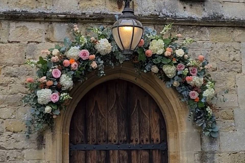 Flower decorated candelabras