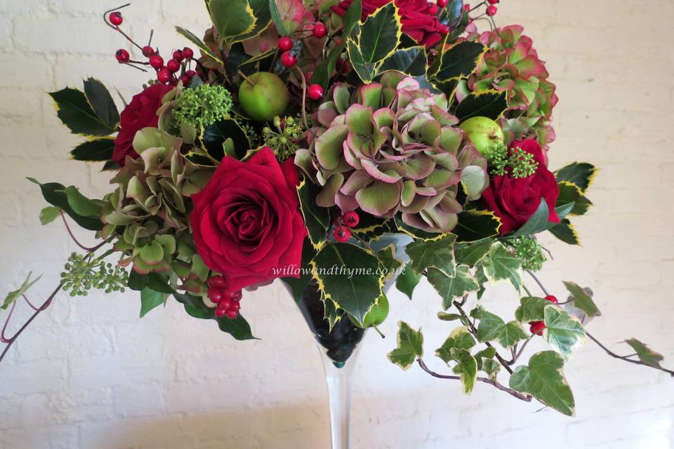 Tablecentre in a Martini Vase