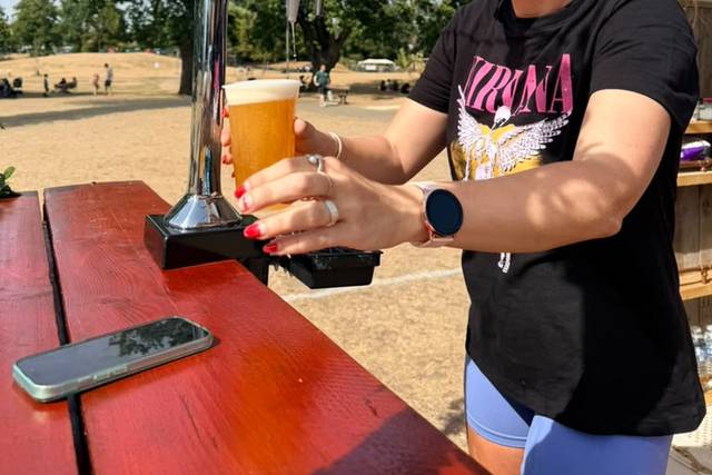Serving a pint!