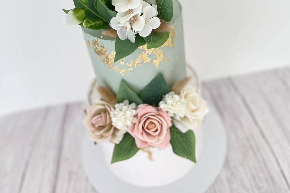 Boho Sage Green Cake