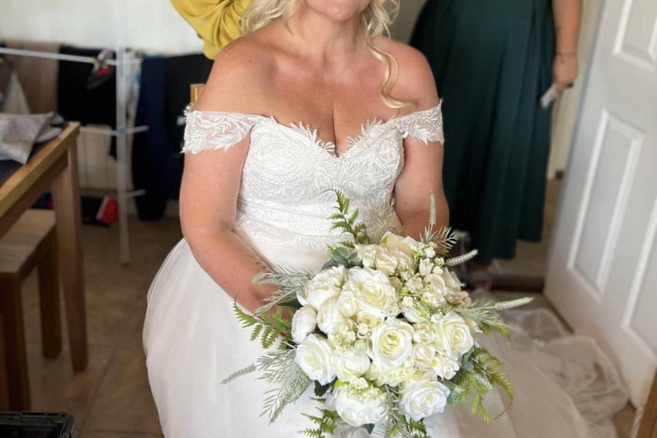 Bride getting ready