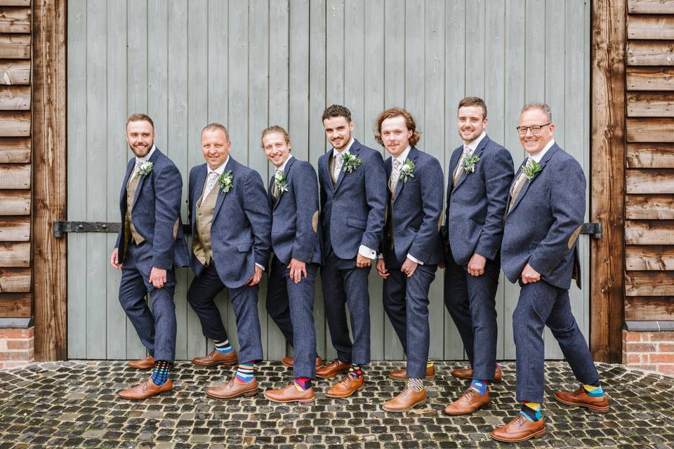 Groomswear Blue Tweed Suits