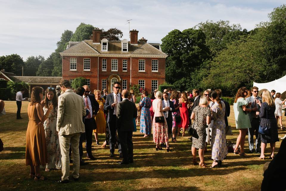 Gathering on the lawn
