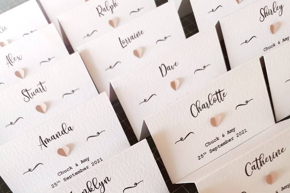 Place card design and print