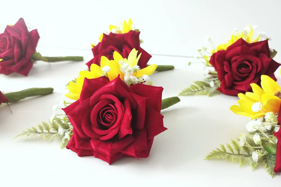 Faux floral buttonholes