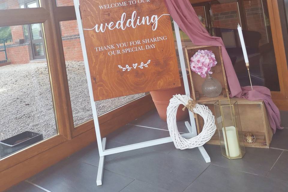 Printed wedding welcome sign