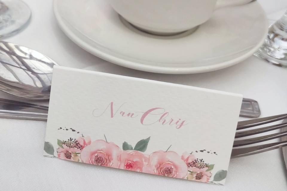 Place card design and print