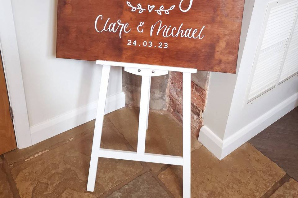 Printed wedding welcome sign