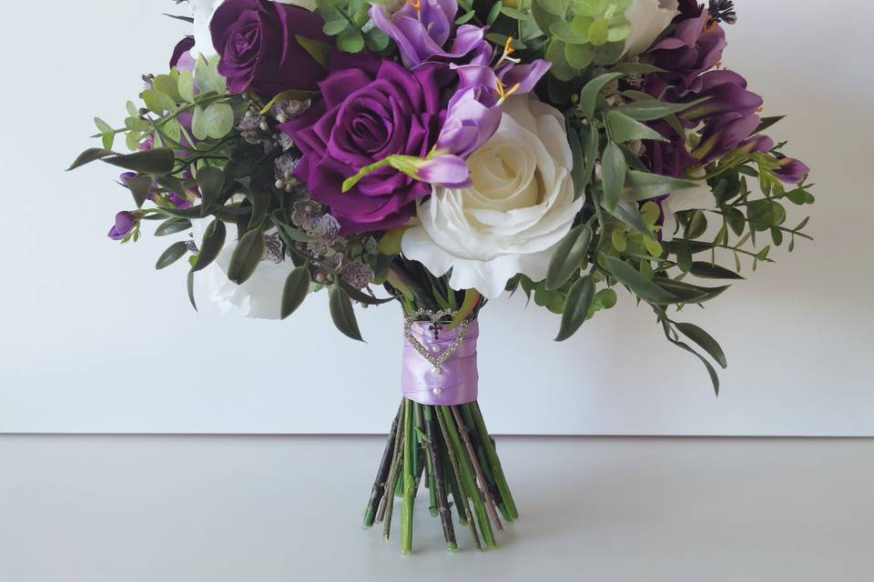 Faux floral bridal bouquets