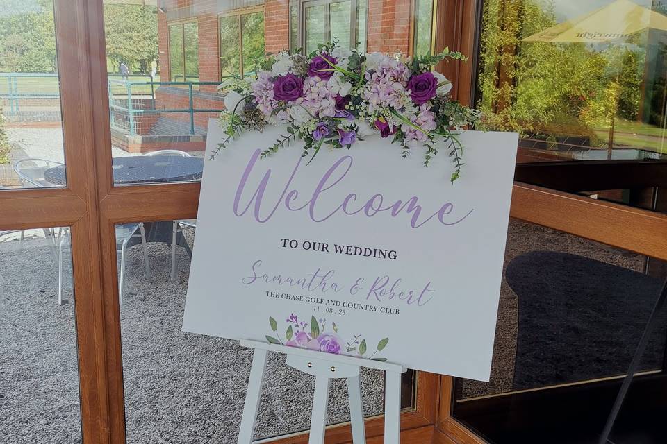 Printed wedding welcome sign