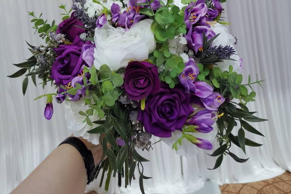 Faux floral bridal bouquets