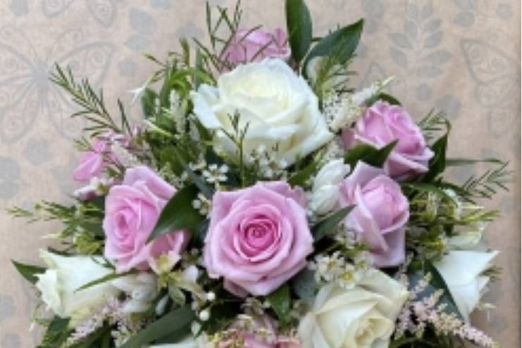 Pink rose shower bouquet