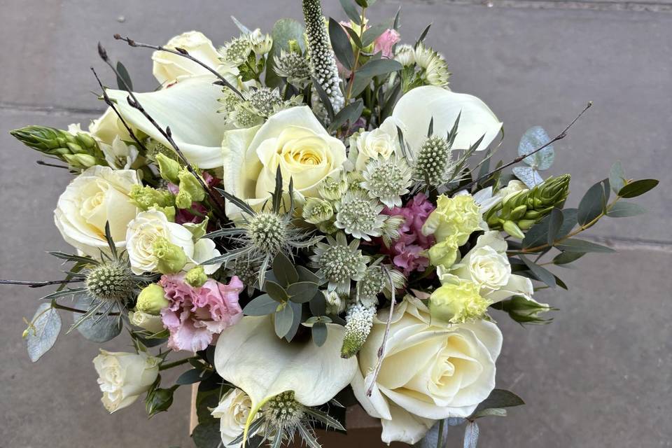 Brides hand tied