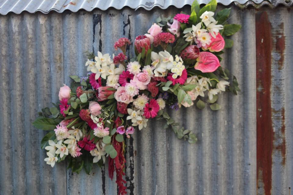 Floral wall installation