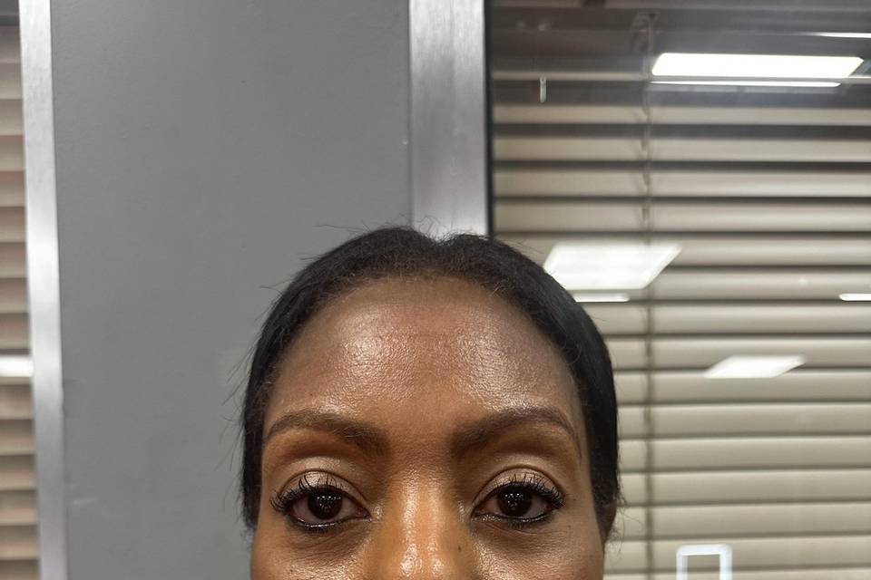Defined eye and lip