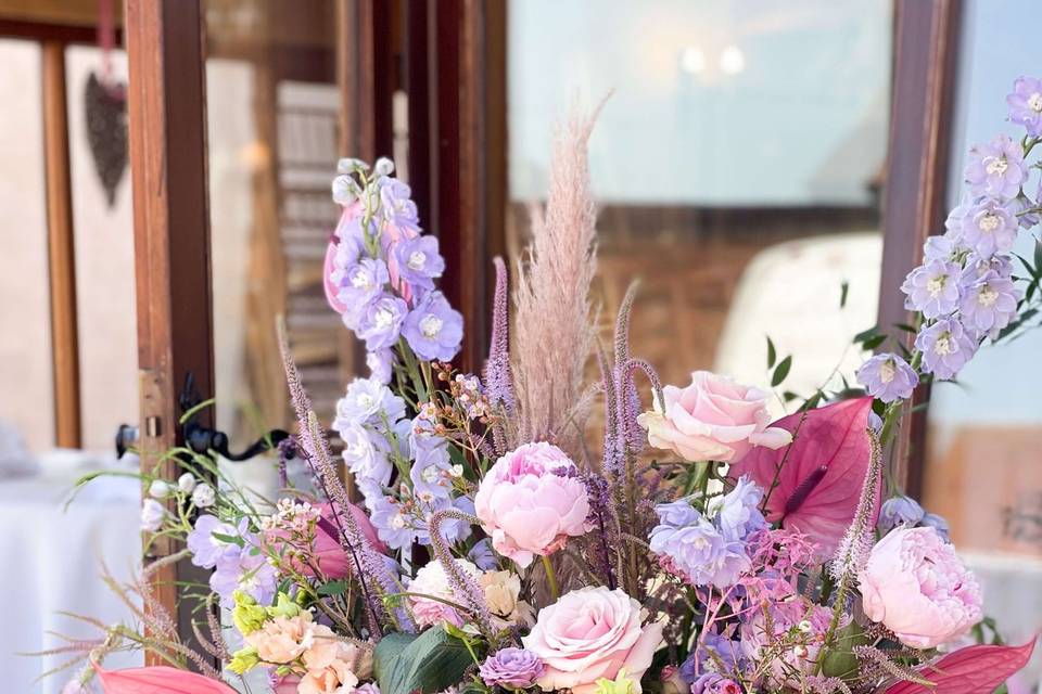 Pink flower meadow