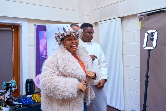 Guest on a 360 booth