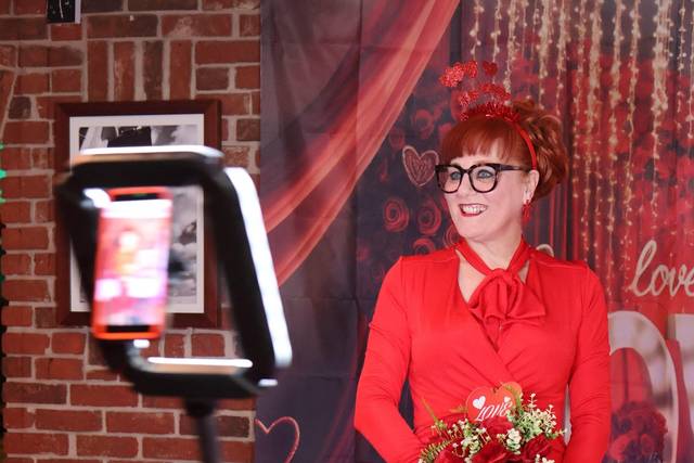 Guests on a 360 booth