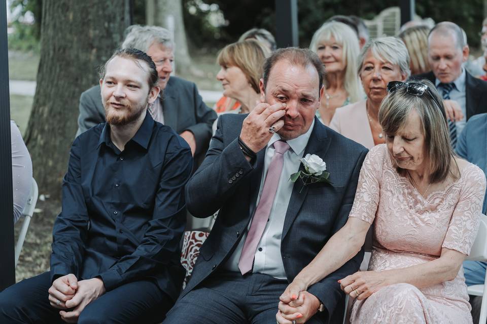 Crying family member