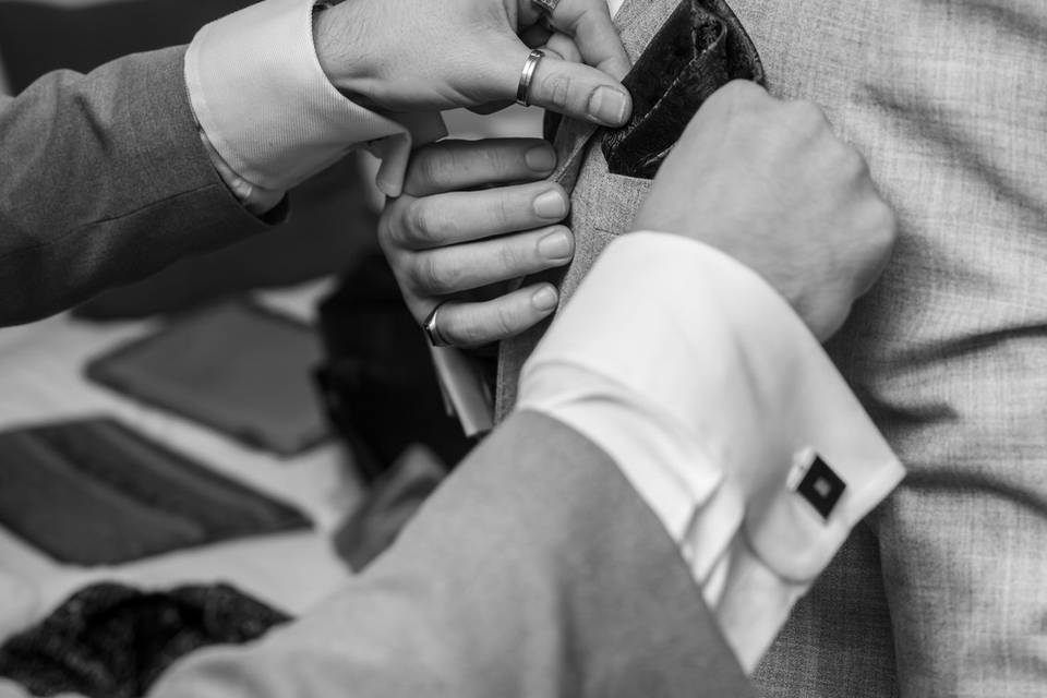 Groom getting ready