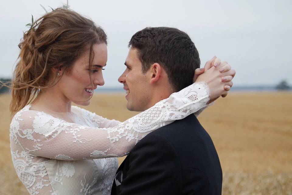 Bride & Groom in the Cornfield