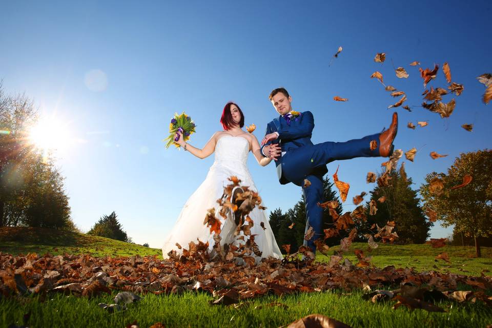 Autumnal wedding picture