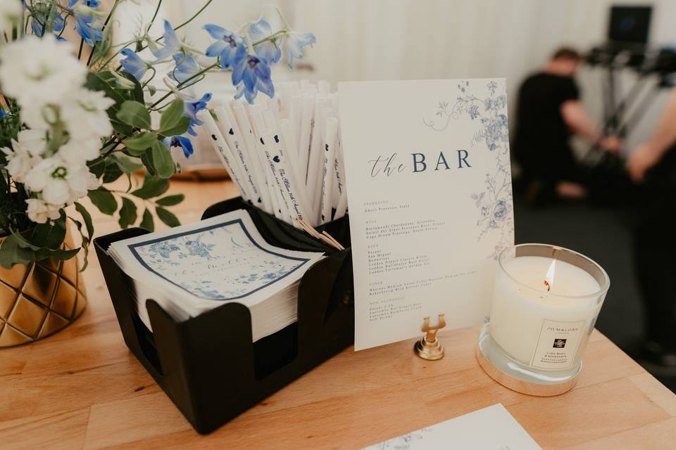 Bar setup at Ardington House