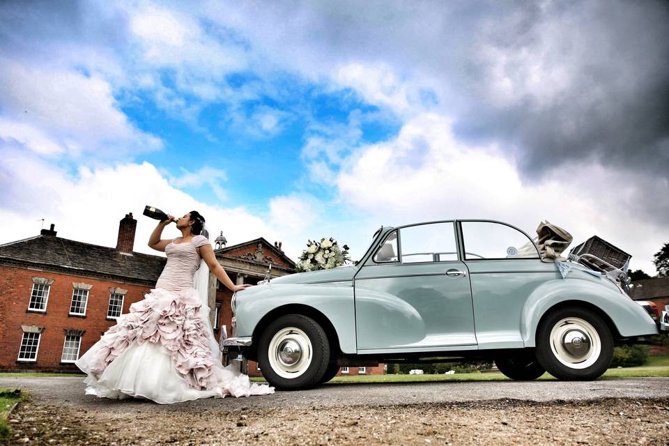 Fun wedding portrait