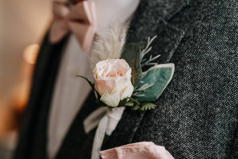 Pink Rose Buttonhole