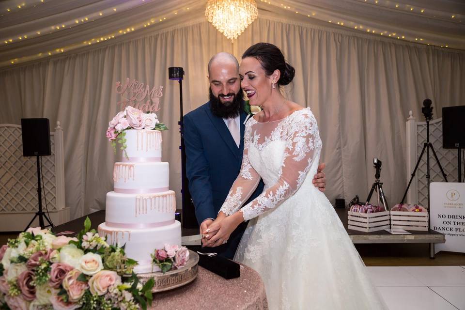 Cake cutting at Quendon Hall