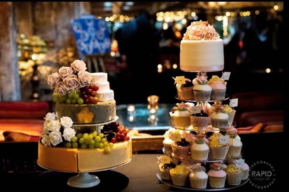 Cake and cupcake tower