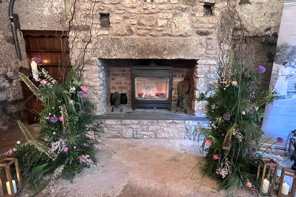 Fireplace in The Long Barn