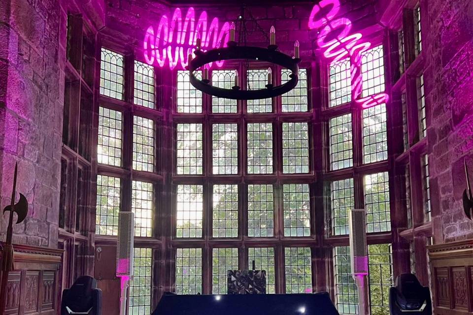 DJ setup Houghton Tower