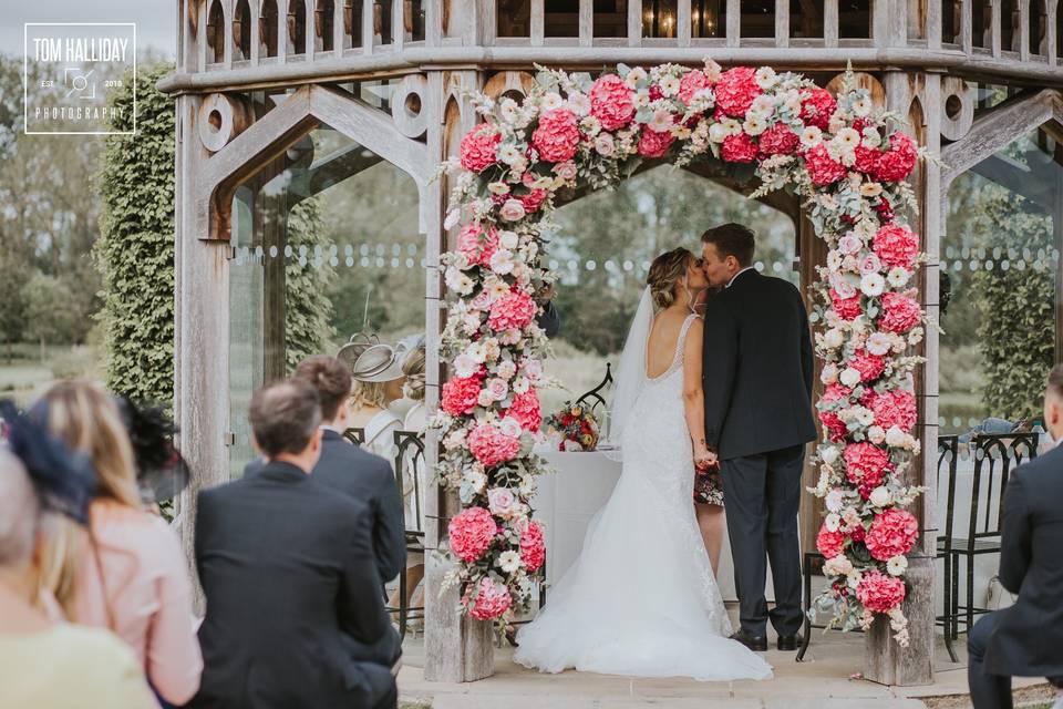 Romantic floral arch