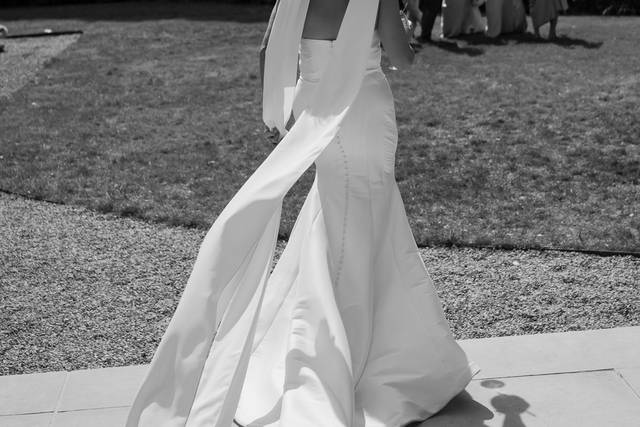 Candid photo of bride