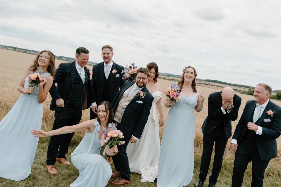 Wedding party group photo