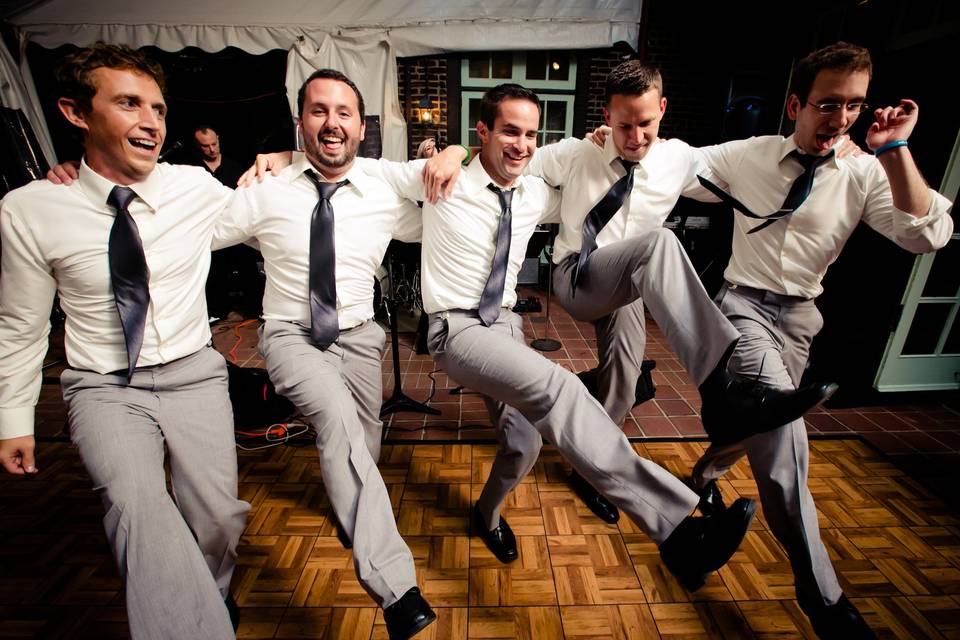 5 Men dancing and having fun