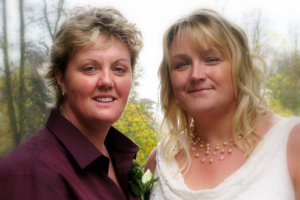 Debbie and Faye's wedding day