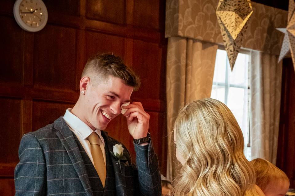 Bride & Groom laughing