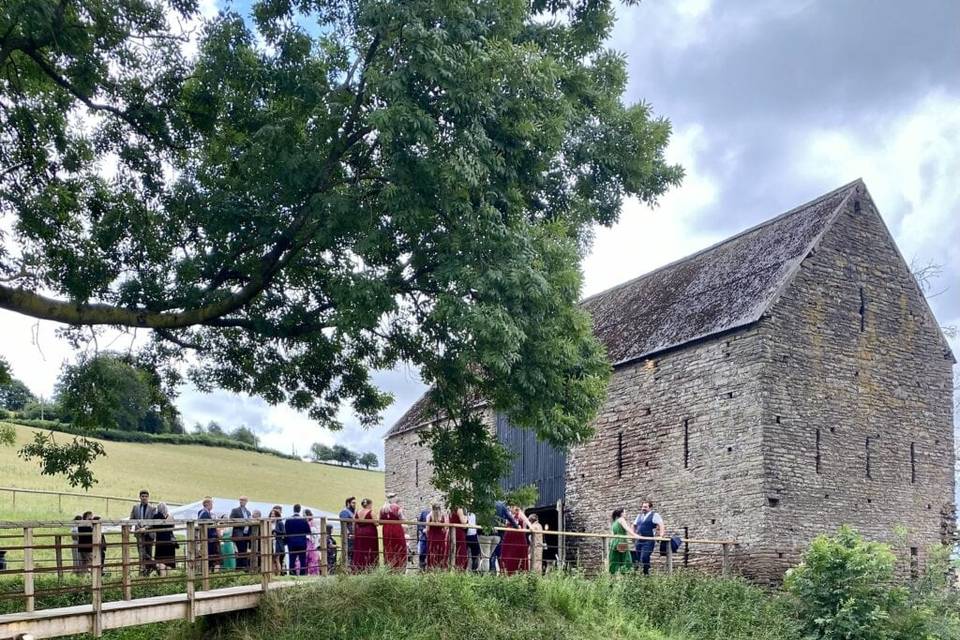 Gathering for the wedding