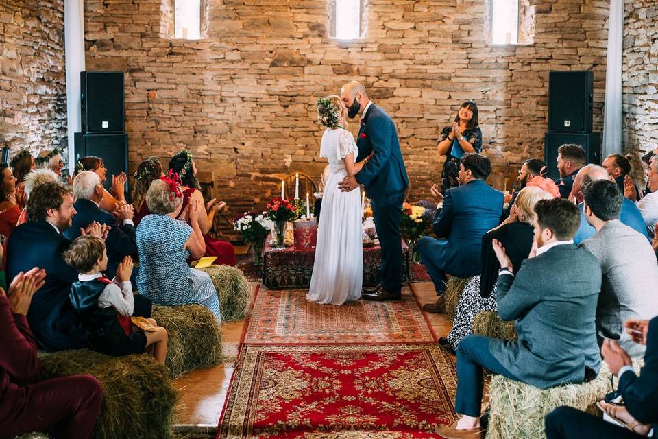 Ceremony in the barn