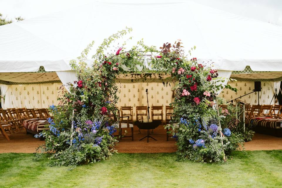 Outdoor floral arch
