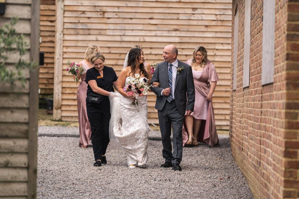 Preparing for bridal entrance