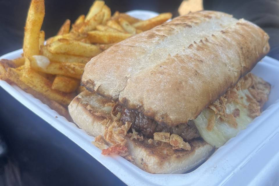 Steak & melted cheese ciabatta